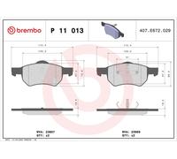 BREMBO P 11 013 Kit de plaquettes de frein, frein à disque pour CHRYSLER,CHRYSLE