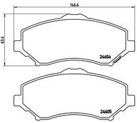 BREMBO P 11 025 Kit de plaquettes de frein, frein à disque pour CHRYSLER,DODGE,F