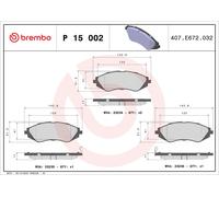 BREMBO P 15 002 Kit de plaquettes de frein, frein à disque pour BAOJUN (SGMW),BU