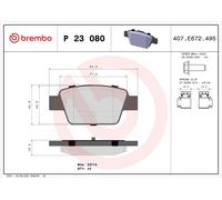 BREMBO P 23 080 Kit de plaquettes de frein, frein à disque pour ALFA ROMEO,CHRYS