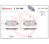 BREMBO P 23 090 Kit de plaquettes de frein, frein à disque pour CITROËN,FIAT,LAN