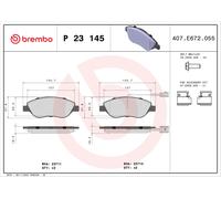 BREMBO P 23 145 Kit de plaquettes de frein, frein à disque pour ALFA ROMEO,CHRYS