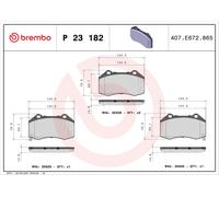 BREMBO P 23 182 Kit de plaquettes de frein, frein à disque pour ABARTH,FIAT,MAZD