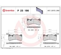 BREMBO P 23 186 Kit de plaquettes de frein, frein à disque pour ALFA ROMEO,MASER