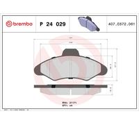 Brembo Kit de plaquettes de frein P 24 029 – frein à disque – 1x