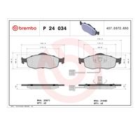 BREMBO P 24 034 Plaquettes de frein avant pour Mondeo Scorpio Cougar Contour
