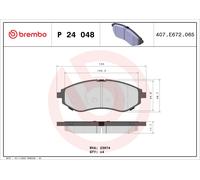BREMBO P 24 048 Kit de plaquettes de frein, frein à disque pour CHEVROLET,CHEVRO