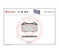 BREMBO P 24 073 Plaquettes de frein avant pour DS3 Focus Pantera