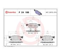 Brembo P 24 188 - Plaquettes de Frein Avant