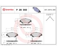 BREMBO P 28 050 Kit de plaquettes de frein, frein à disque pour HONDA,HONDA (DON