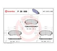 BREMBO P 28 068 Plaquettes de frein avant pour CR-V H6 Odyssey Crosstour Hover