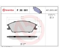 Jeu De 4 Plaquettes De Frein Avant Brembo P 30 001