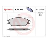 BREMBO P 30 001 Plaquettes de frein avant pour Getz Pony / Excel Accord S Coupe