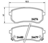 BREMBO P 30 033 Kit de plaquettes de frein, frein à disque pour DODGE,HYUNDAI,HY