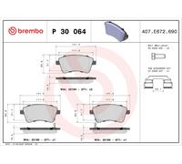 BREMBO P 30 064 Kit de plaquettes de frein, frein à disque pour KIA