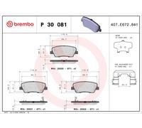 Plaquettes de frein P 30 081 BREMBO pour HYUNDAI KIA GENESIS