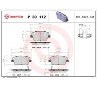 BREMBO P 30 112 Kit de plaquettes de frein, frein à disque pour HYUNDAI