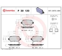 BREMBO P 30 120 Kit de plaquettes de frein, frein à disque pour KIA