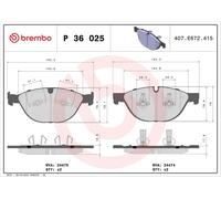 Brembo P36025 Plaquettes de Frein Avant