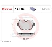 BREMBO P 36 032 Kit de plaquettes de frein, frein à disque pour JAGUAR