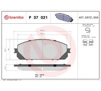 BREMBO P 37 021 Kit de plaquettes de frein, frein à disque pour JEEP,JEEP (GAC F