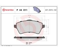 BREMBO P 44 011 Kit de plaquettes de frein, frein à disque pour LAND ROVER