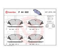 BREMBO P 44 022 Plaquettes de frein avant pour Land Rover Discovery Defender