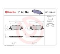 BREMBO P 44 024 Plaquettes de frein avant pour Land Rover Discovery Defender
