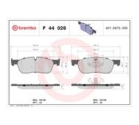 BREMBO P 44 026 Plaquettes de frein avant pour Discovery E-Pace