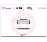 BREMBO Plaquettes de Frein Disque Arrière pour Mazda 626 V Hatchback 1.9 323