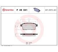 BREMBO P 49 041 Kit de plaquettes de frein, frein à disque pour FORD USA,LINCOLN