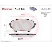 BREMBO P 49 043 Kit de plaquettes de frein, frein à disque pour MAZDA