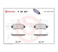 Brembo P49047 Plaquettes de Frein Arrière