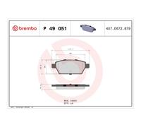 BREMBO P 49 051 Plaquettes de frein arrière pour Fusion 6 Milan