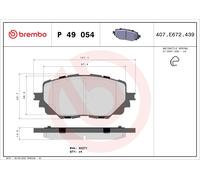 BREMBO P 49 054 Kit de plaquettes de frein, frein à disque pour ABARTH,FIAT,MAZD