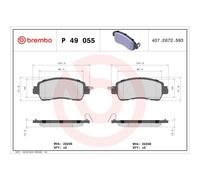 BREMBO P 49 055 Plaquettes de frein avant pour 2 Kicks Yaris R / iA