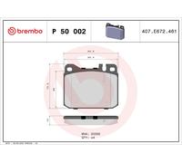 BREMBO P 50 002 Kit de plaquettes de frein, frein à disque pour DEUTZ-FAHR,MERCE