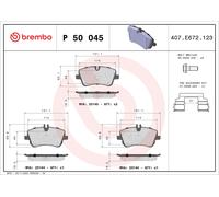BREMBO P 50 045 Kit de plaquettes de frein, frein à disque pour MERCEDES-BENZ