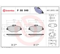 BREMBO P 50 049 Kit de plaquettes de frein, frein à disque pour MERCEDES-BENZ,ME