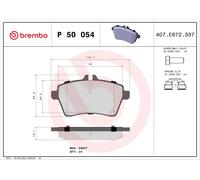 BREMBO P 50 054 Kit de plaquettes de frein, frein à disque pour MERCEDES-BENZ