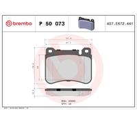 BREMBO P 50 073 Kit de plaquettes de frein, frein à disque pour MERCEDES-BENZ