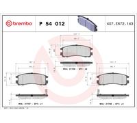 BREMBO P 54 012 Kit de plaquettes de frein, frein à disque pour ,CHRYSLER,DODGE,
