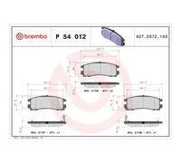 BREMBO P 54 012 Plaquettes de frein arrière pour Galant Eclipse Space Runner Wag