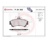 BREMBO P 54 022 Plaquettes de frein avant pour Carisma Space Star S40 V40 Colt P