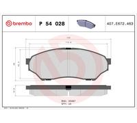 BREMBO P 54 028 Kit de plaquettes de frein, frein à disque pour CHANGFENG,MITSUB