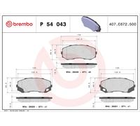 BREMBO P 54 043 Kit de plaquettes de frein, frein à disque pour MITSUBISHI