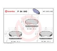 Brembo Kit de plaquettes de frein à disque P 54 043 pour Mitsubishi