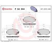 BREMBO Kit de plaquettes de frein, frein à disque pour MITSUBISHI P 54 044