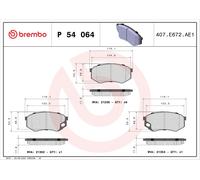 Brembo Kit de plaquettes de frein P 54 064 – frein à disque