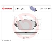 Brembo Plaquettes de frein P 56 044 Avant pour NISSAN Almera Tino Primera